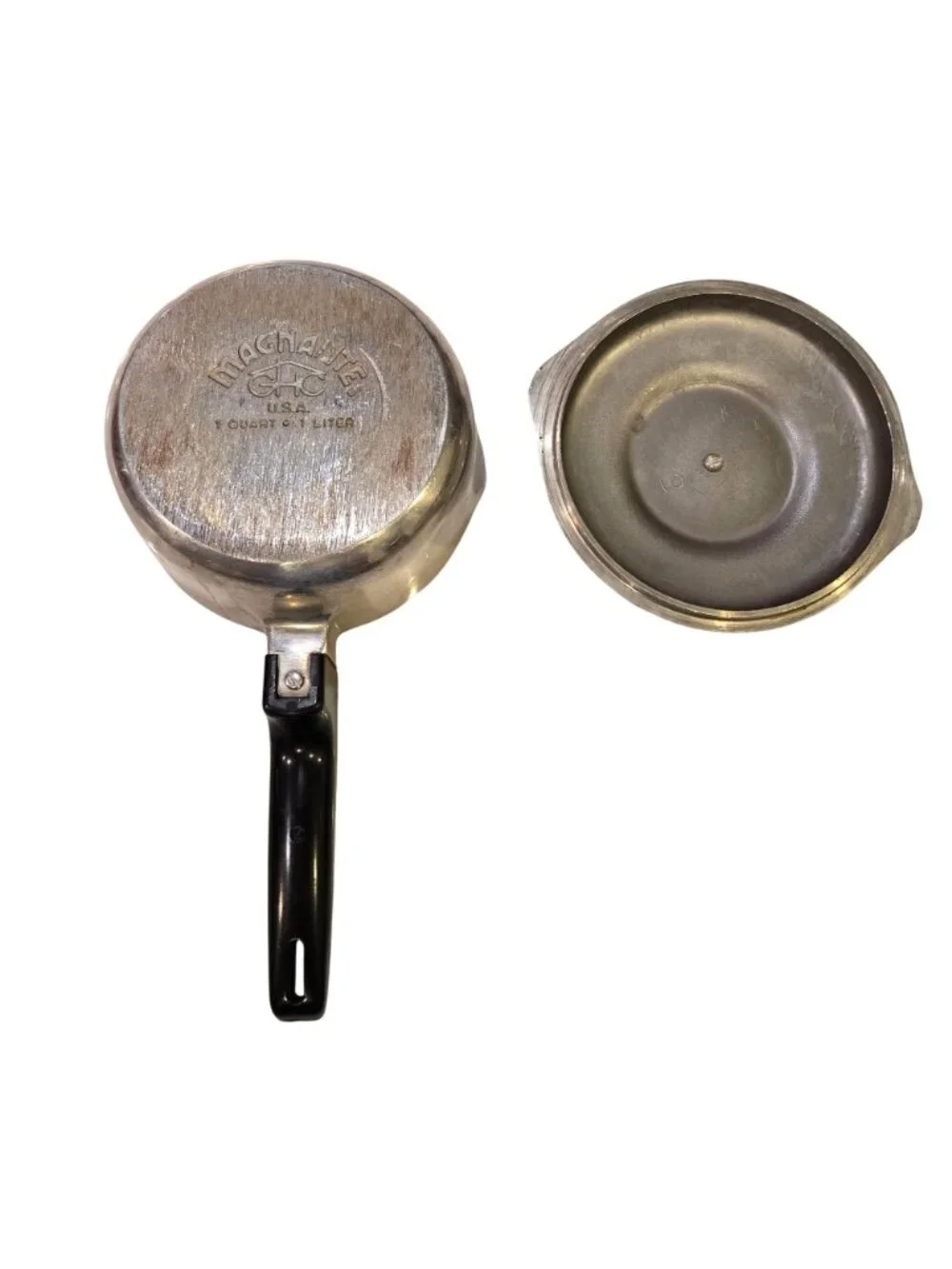 Vintage Magnalite GHC USA 1 Quart Cast Aluminum Dual Pour Saucepan with Lid